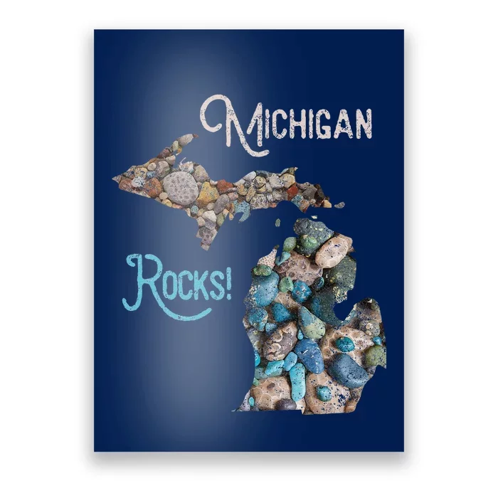 Michigan Rocks Petoskey Stone Hunting Great Lakes State Poster