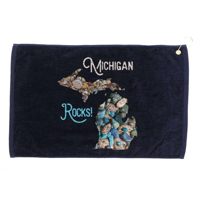 Michigan Rocks Petoskey Stone Hunting Great Lakes State Grommeted Golf Towel