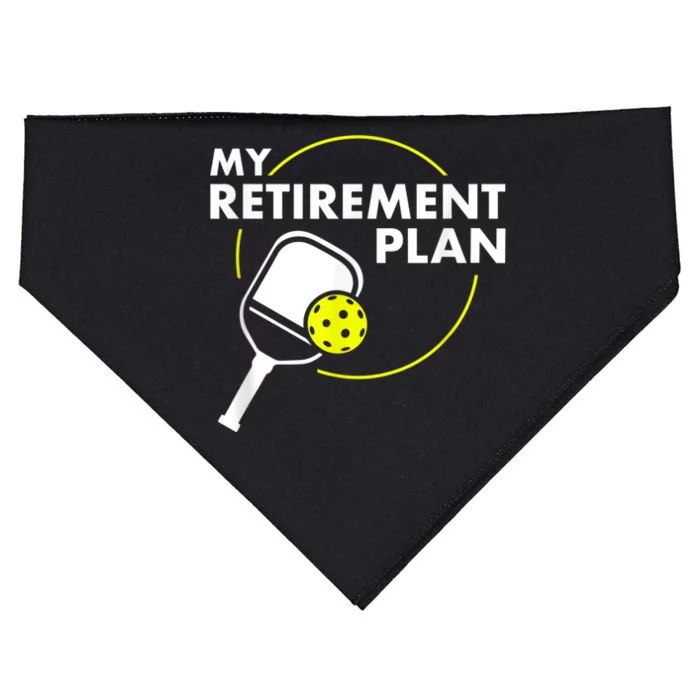 My Retirement Plan Funny Pickleball Slogan Gift USA-Made Doggie Bandana