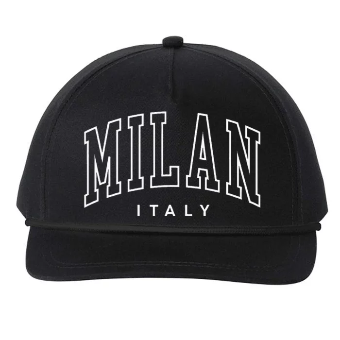 Milan Retro Preppy Italy Souvenir Snapback Five-Panel Rope Hat