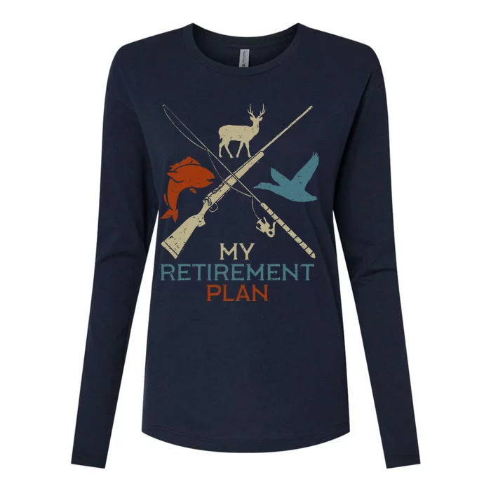 My Retirement Plan Hunting Fishing Hunter Grandfather Womens Cotton Relaxed Long Sleeve T-Shirt