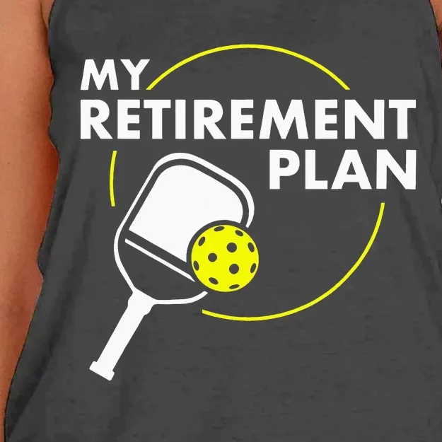 My Retirement Plan Funny Pickleball Slogan Women's Knotted Racerback Tank