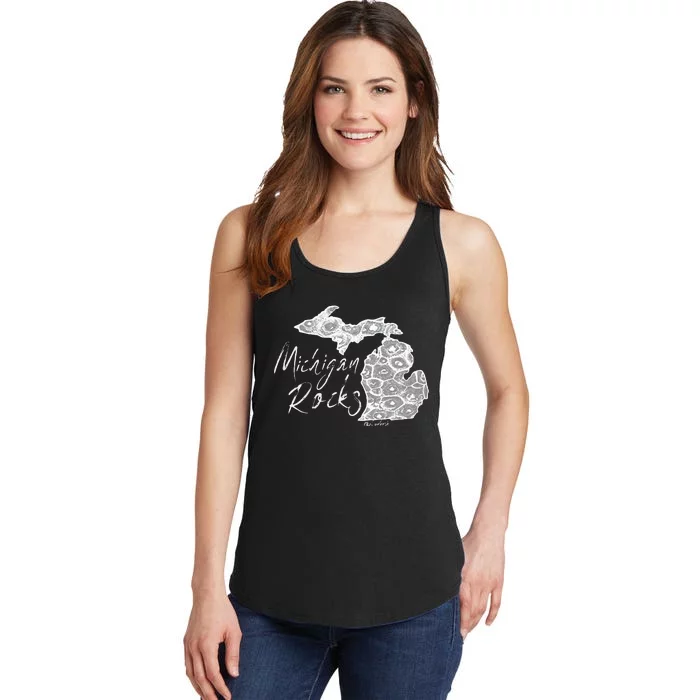 MICHIGAN ROCKS PETOSKEY STONE Ladies Essential Tank