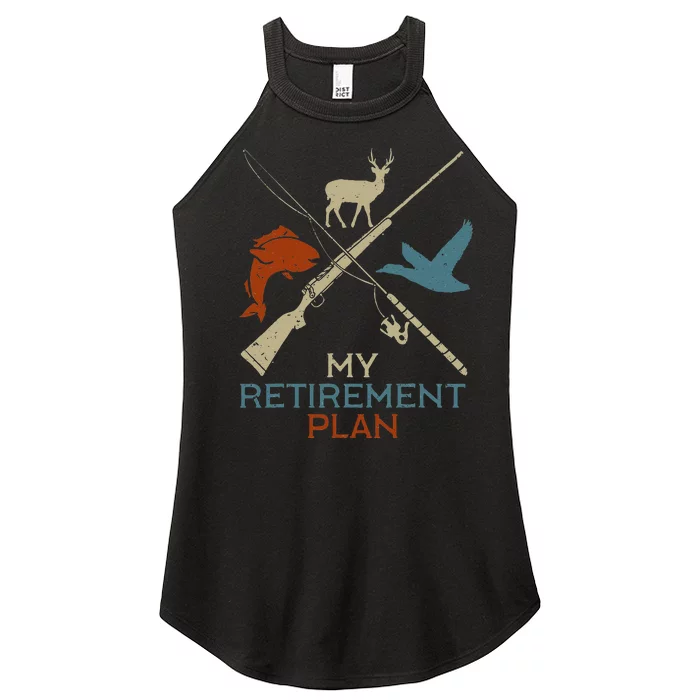 My Retirement Plan Hunting Fishing Hunter Grandfather Women’s Perfect Tri Rocker Tank