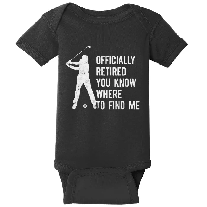 My Retirement Plan Is On Course Funny Golf Retired Golfer Baby Bodysuit