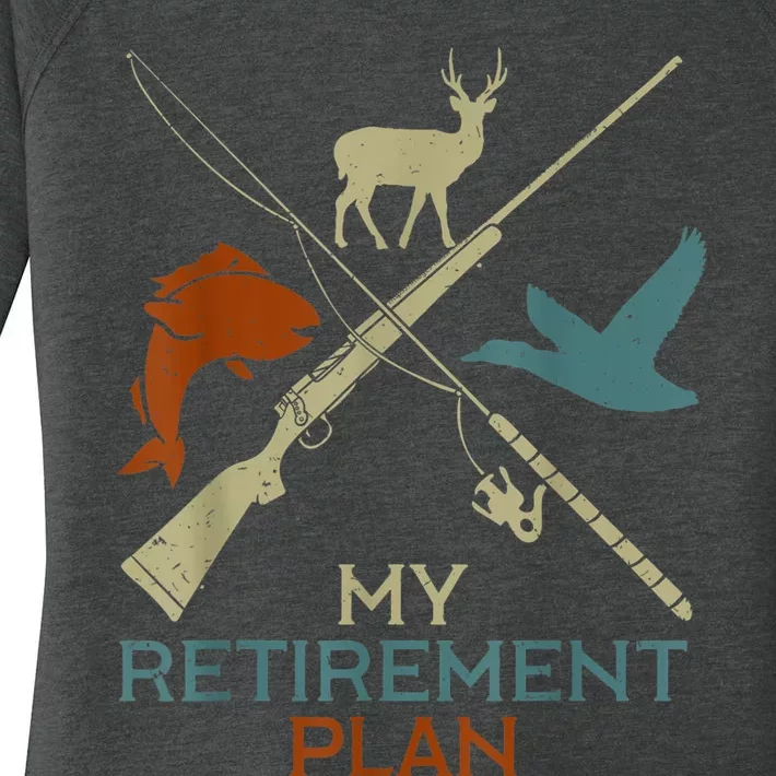 My Retirement Plan Hunting Fishing Hunter Grandfather Women's Perfect Tri Tunic Long Sleeve Shirt