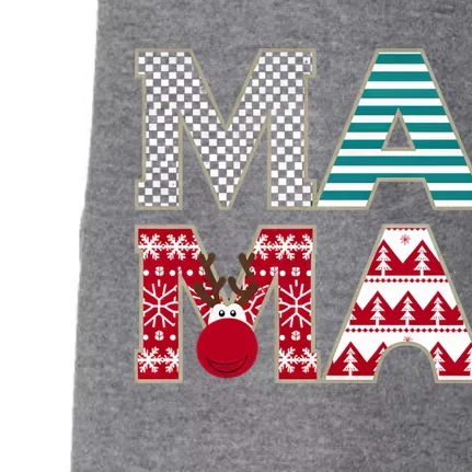 Mama Reindeer Plaid Christmas Holiday Design Doggie 3-End Fleece Hoodie