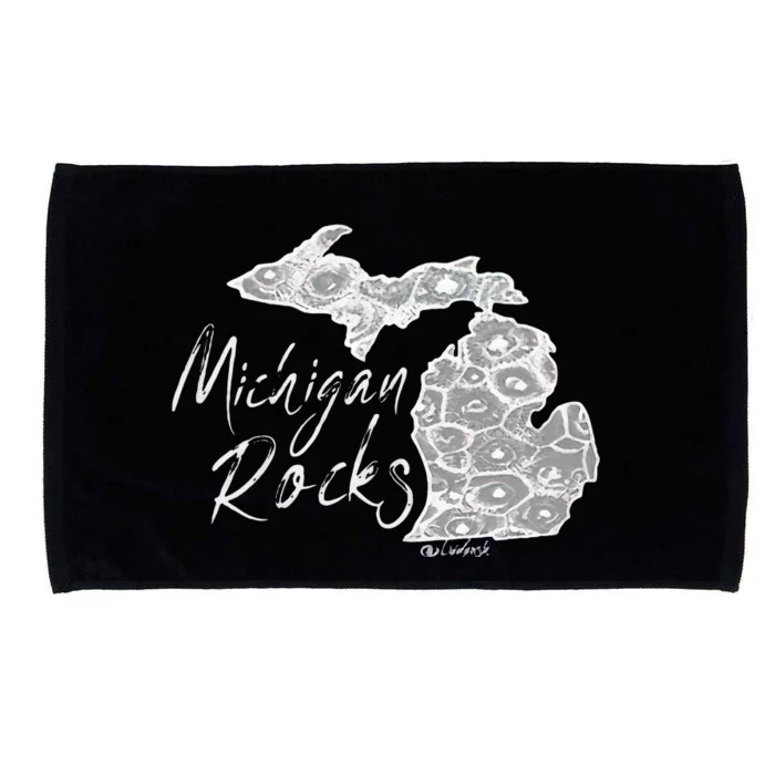 MICHIGAN ROCKS PETOSKEY STONE Microfiber Hand Towel