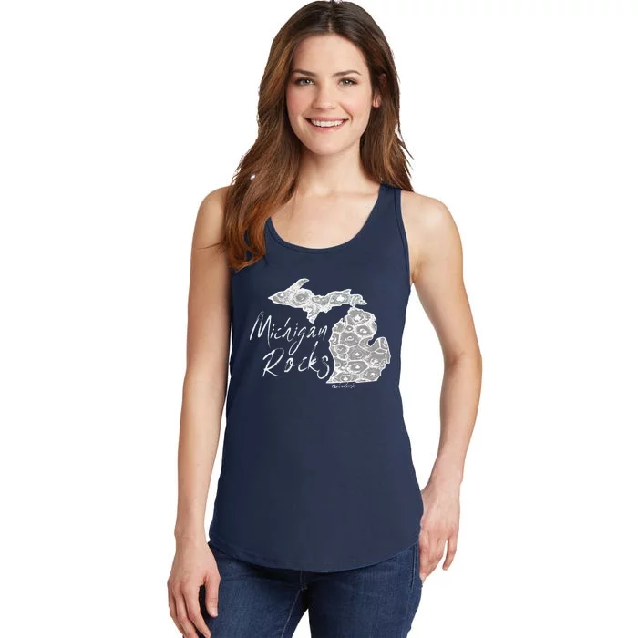 MICHIGAN ROCKS PETOSKEY STONE Ladies Essential Tank