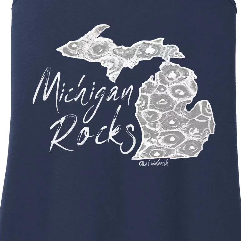 MICHIGAN ROCKS PETOSKEY STONE Ladies Essential Tank