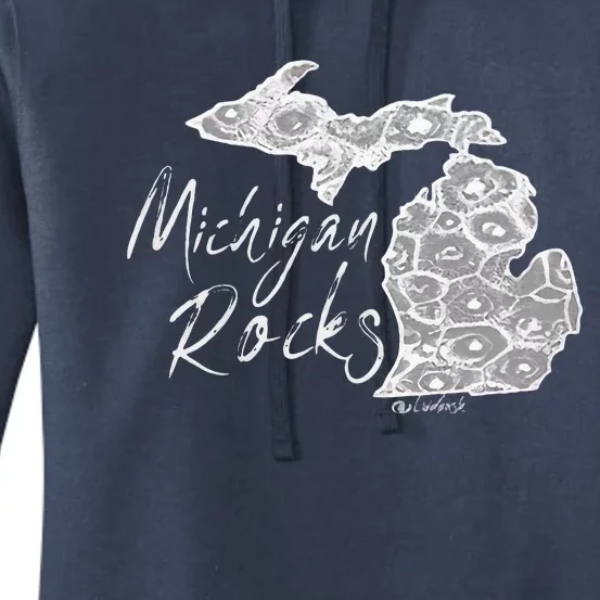 MICHIGAN ROCKS PETOSKEY STONE Women's Pullover Hoodie