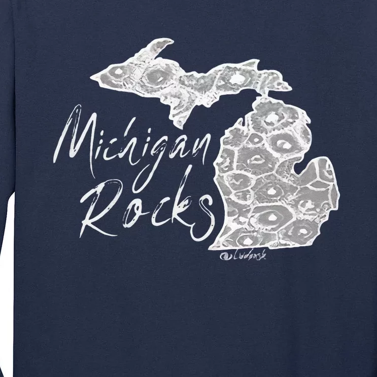 MICHIGAN ROCKS PETOSKEY STONE Tall Long Sleeve T-Shirt