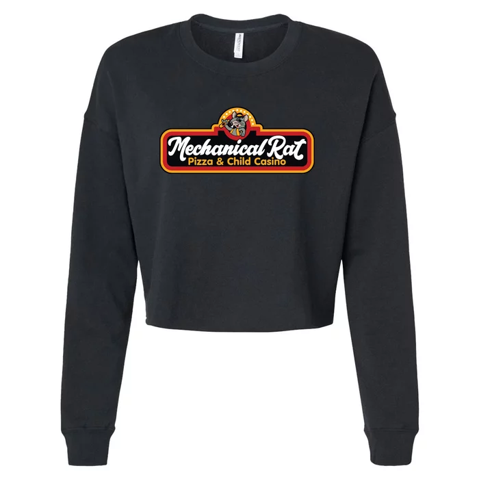 Mechanical Rat Pizza & Child Casino Cropped Pullover Crew