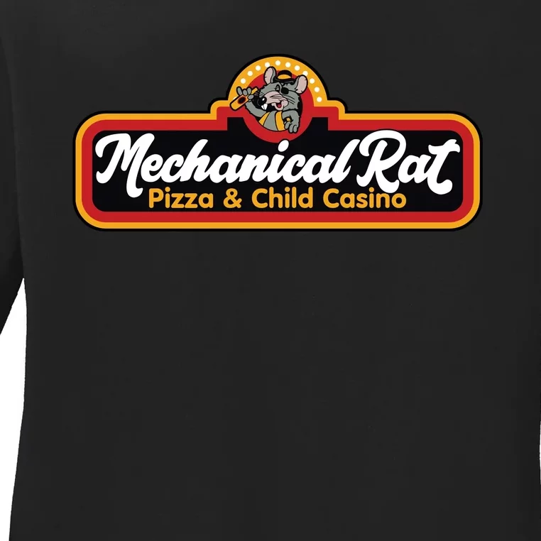 Mechanical Rat Pizza & Child Casino Ladies Long Sleeve Shirt