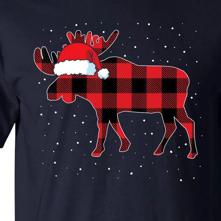 Moose Red Plaid Matching Family Buffalo Christmas Pajama Tall T-Shirt