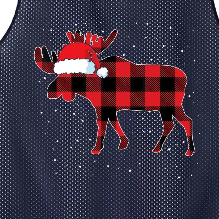 Moose Red Plaid Matching Family Buffalo Christmas Pajama Mesh Reversible Basketball Jersey Tank