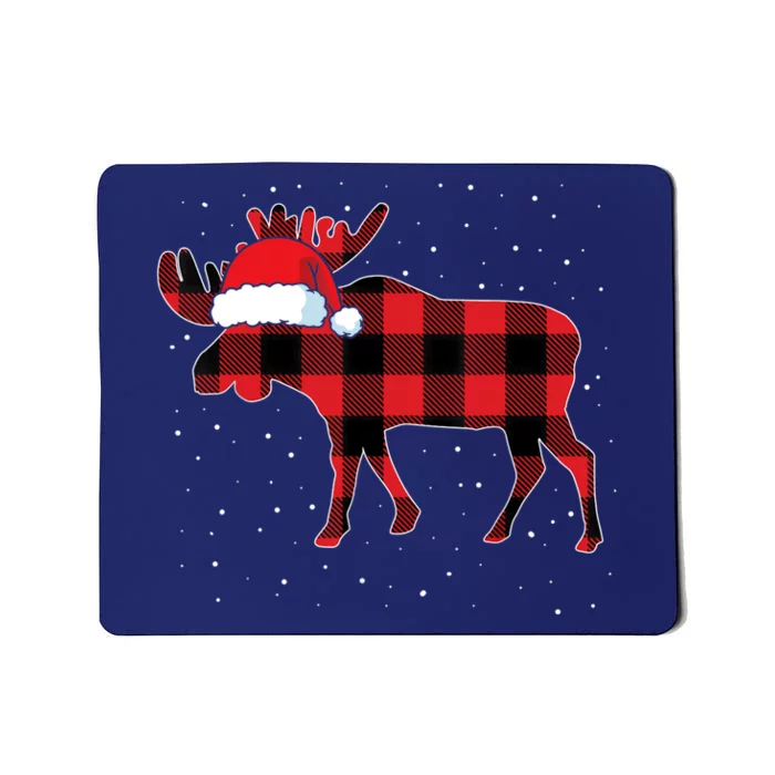 Moose Red Plaid Matching Family Buffalo Christmas Pajama Mousepad