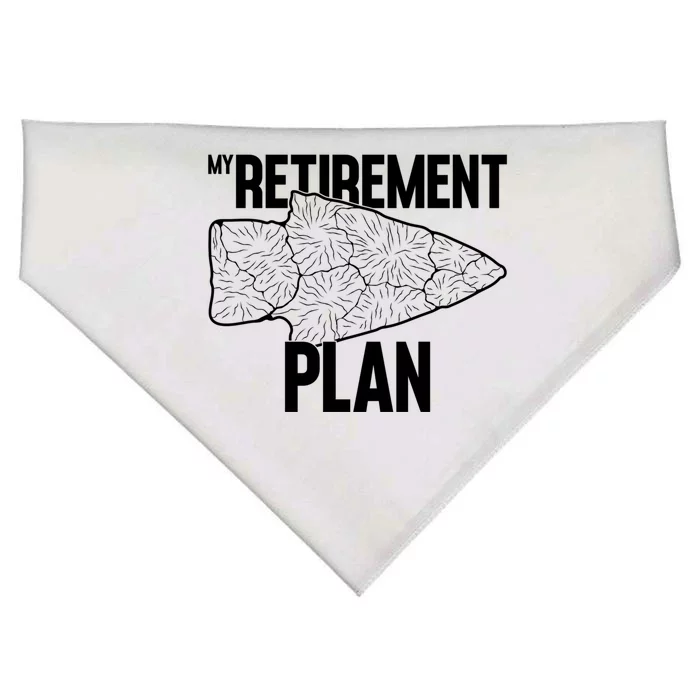 My Retiret Plan Arrowhead Hunting Flintknapping Meaningful Gift USA-Made Doggie Bandana