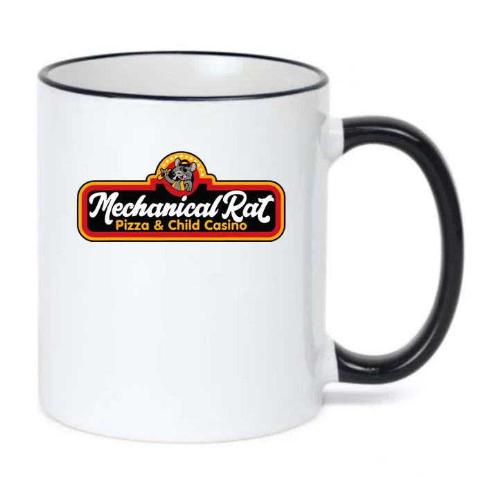 Mechanical Rat Pizza & Child Casino Black Color Changing Mug