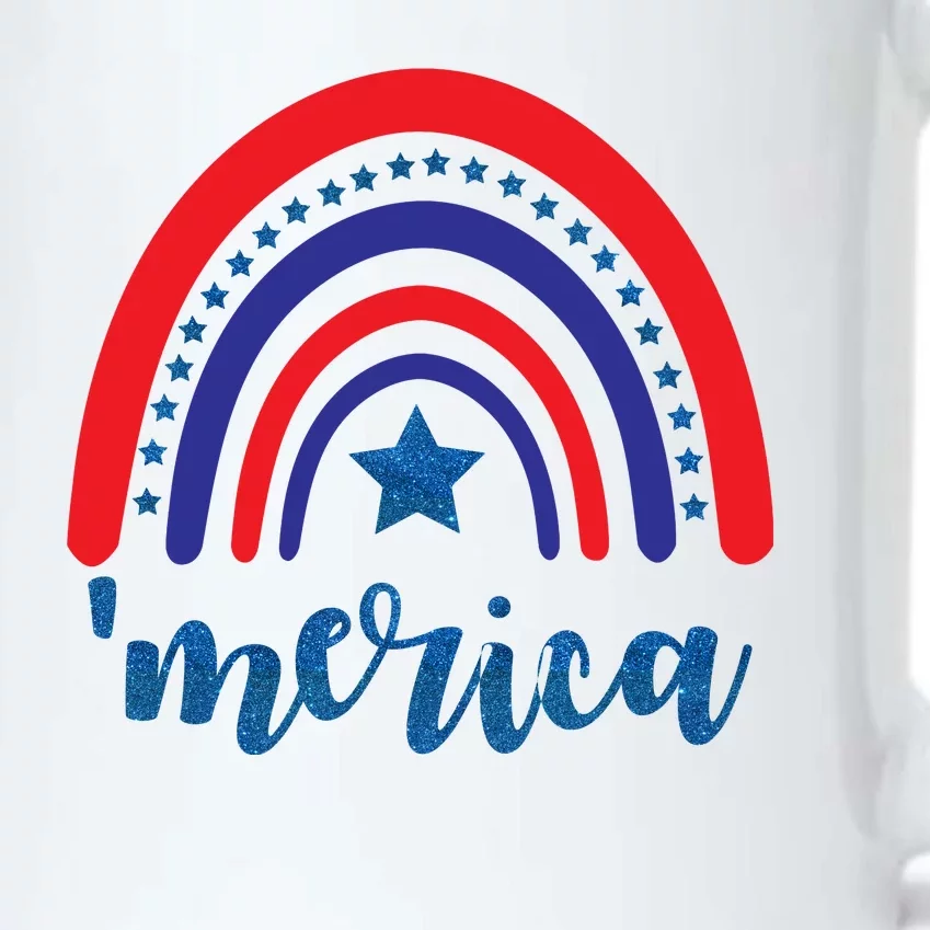 Merica Rainbow Patriotic 4th Of July Black Color Changing Mug