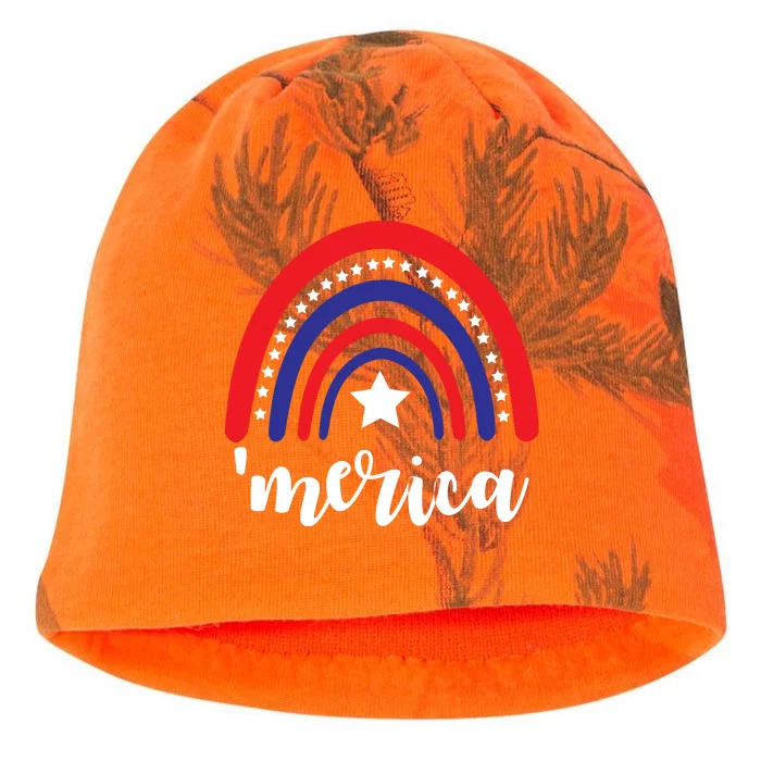 Merica Rainbow Patriotic 4th Of July Kati - Camo Knit Beanie