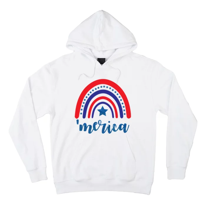 Merica Rainbow Patriotic 4th Of July Hoodie