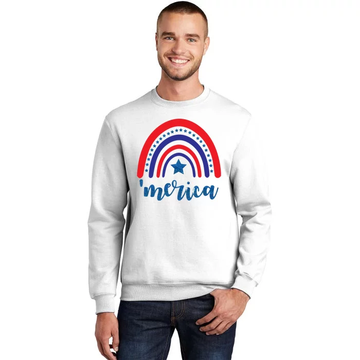 Merica Rainbow Patriotic 4th Of July Sweatshirt