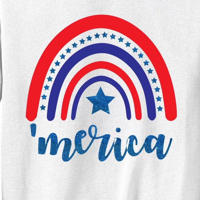 Merica Rainbow Patriotic 4th Of July Sweatshirt