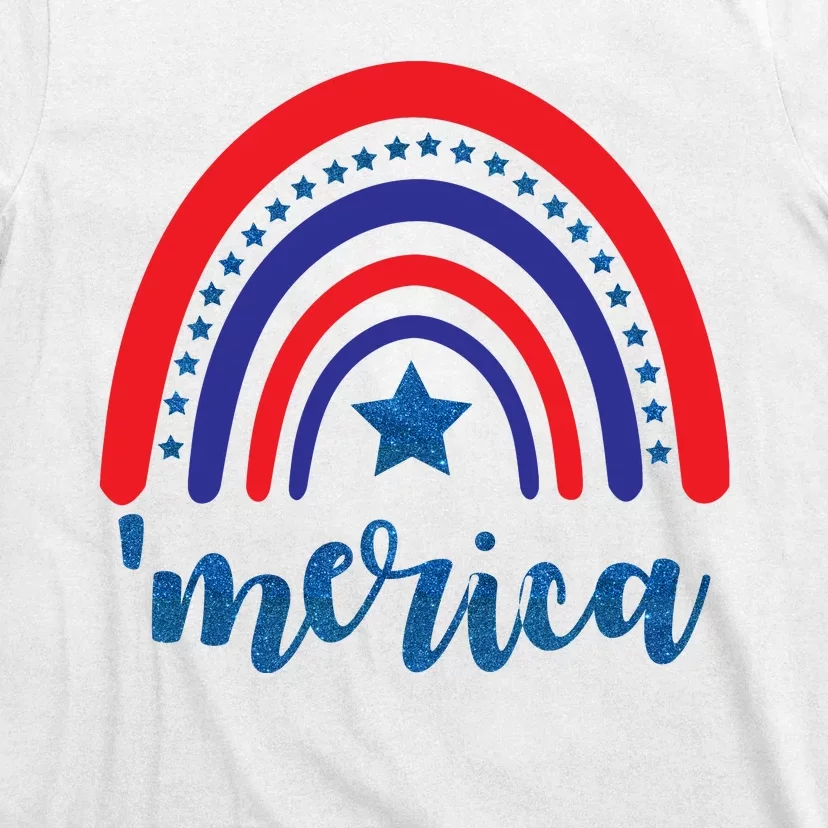 Merica Rainbow Patriotic 4th Of July T-Shirt