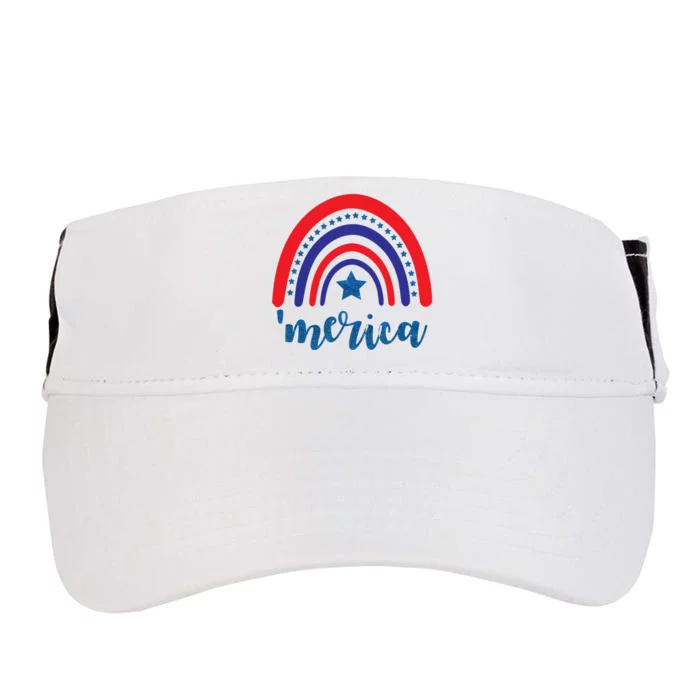 Merica Rainbow Patriotic 4th Of July Adult Drive Performance Visor