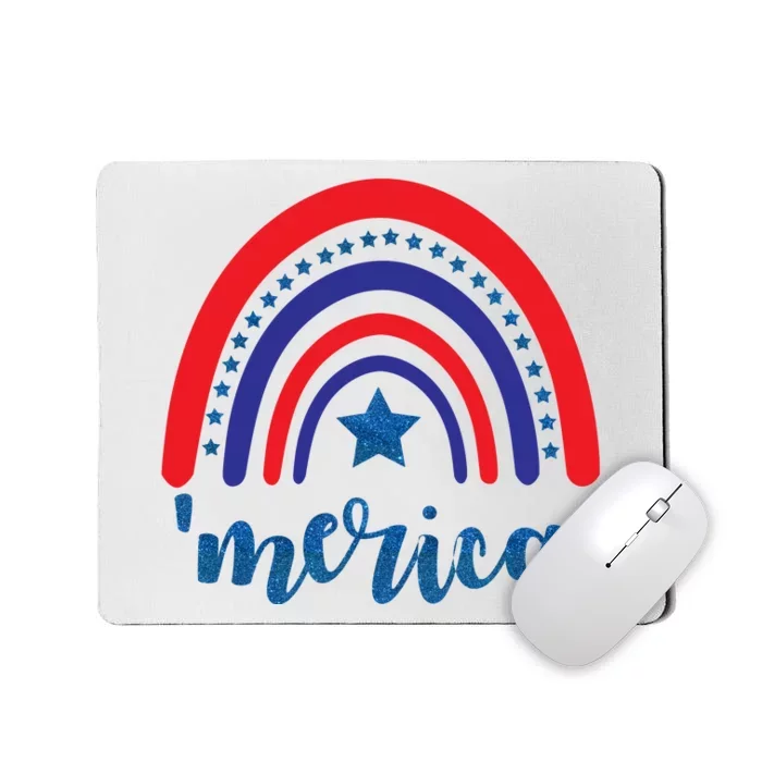 Merica Rainbow Patriotic 4th Of July Mousepad