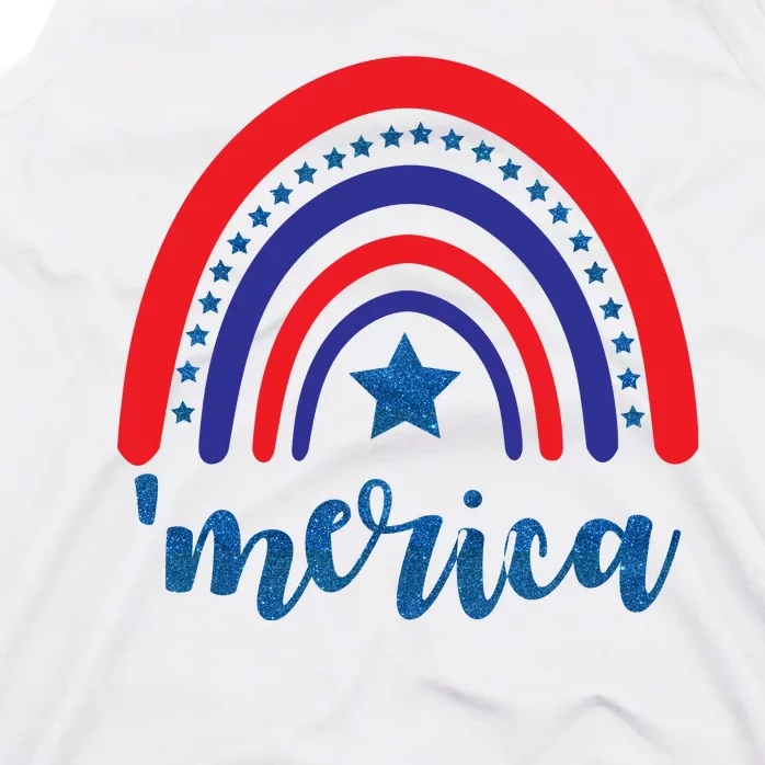 Merica Rainbow Patriotic 4th Of July Tank Top