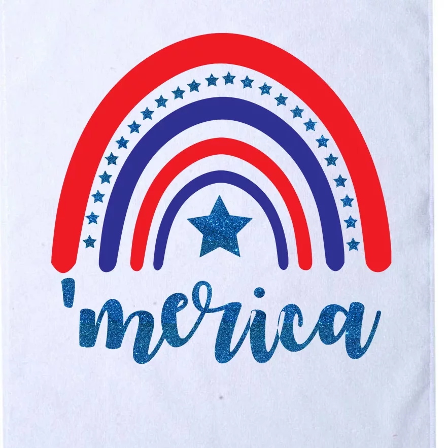 Merica Rainbow Patriotic 4th Of July Platinum Collection Golf Towel