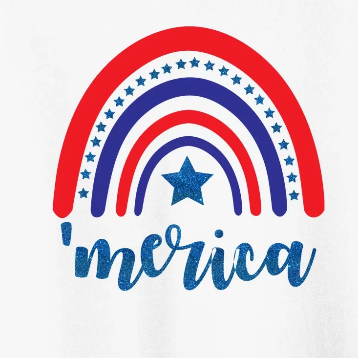 Merica Rainbow Patriotic 4th Of July Toddler T-Shirt