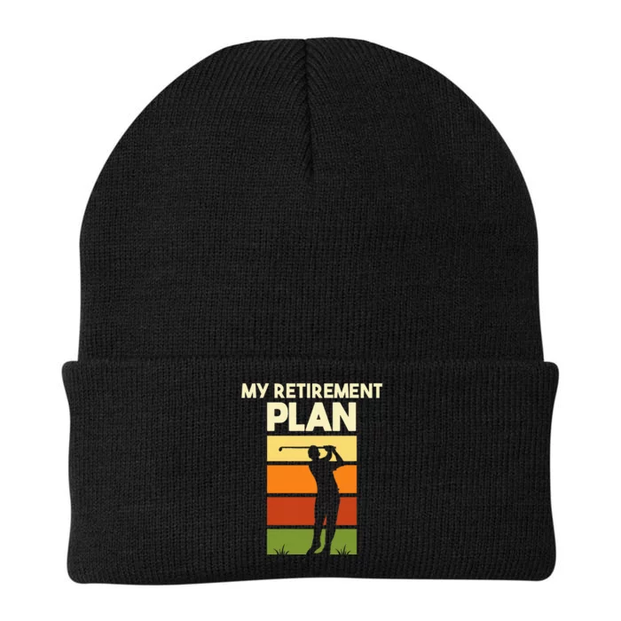 My Retirement Plan Retired Retiree Golf Pension Golfer Knit Cap Winter Beanie