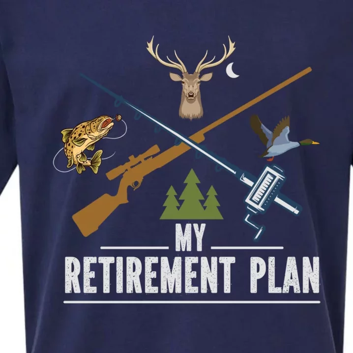 My Retiret Plan Fishing Hunting Gift Sueded Cloud Jersey T-Shirt