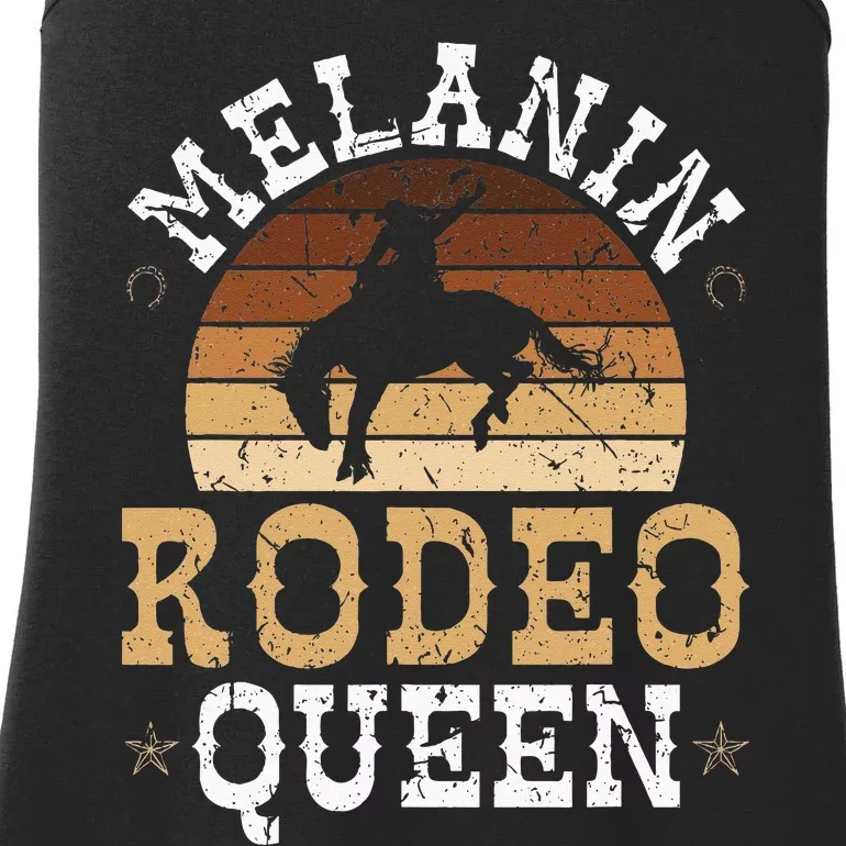 Melanin Rodeo Queen Bronc Riding African American Cowgirl Ladies Essential Tank