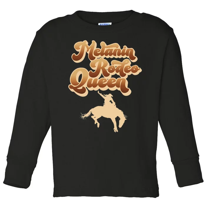 Melanin Rodeo Queen African American Southern Toddler Long Sleeve Shirt