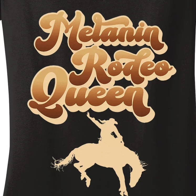 Melanin Rodeo Queen African American Southern Women's V-Neck T-Shirt