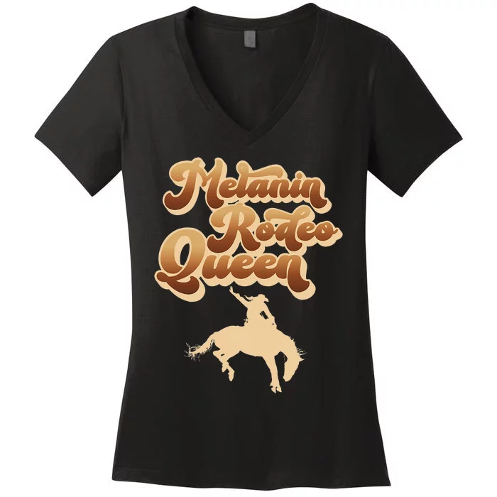 Melanin Rodeo Queen African American Southern Women's V-Neck T-Shirt