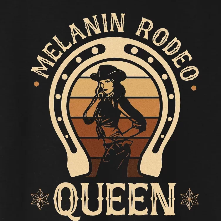 Melanin Rodeo Queen Country African American Cow Women's Crop Top Tee