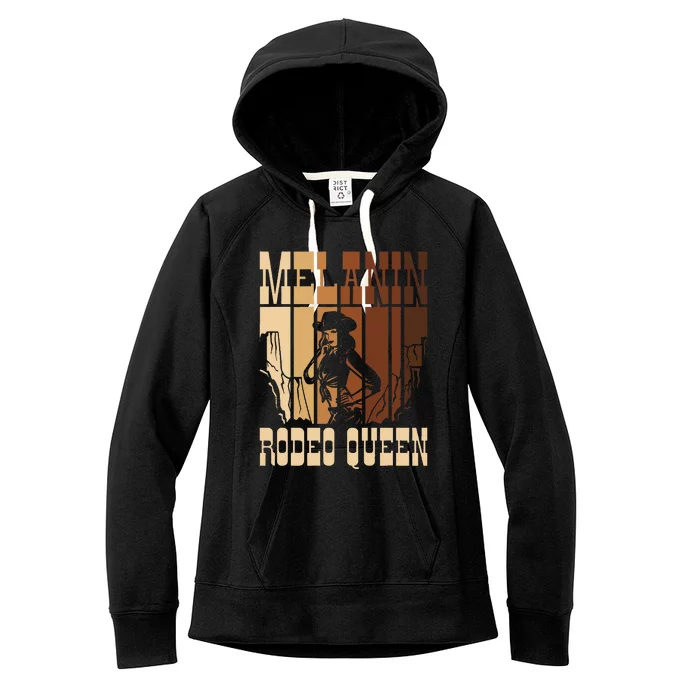 Melanin Rodeo Queen Countrygirl African American Cowgirl Women's Fleece Hoodie