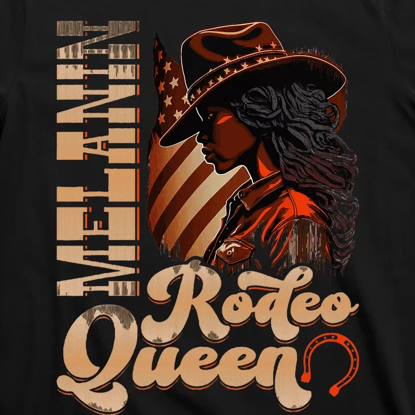 Melanin Rodeo Queen Countrygirl Africanamerican Cowgirl T-Shirt