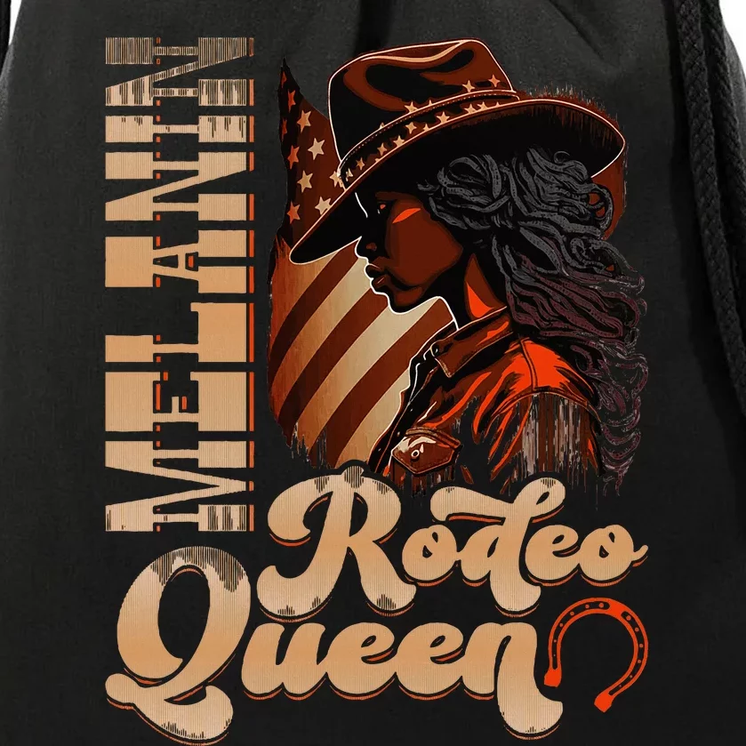 Melanin Rodeo Queen Countrygirl Africanamerican Cowgirl Drawstring Bag