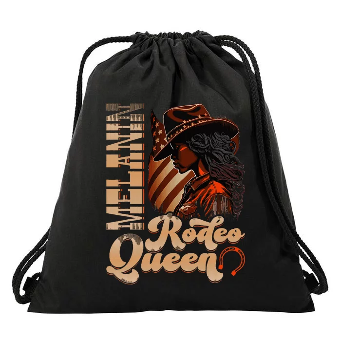 Melanin Rodeo Queen Countrygirl Africanamerican Cowgirl Drawstring Bag