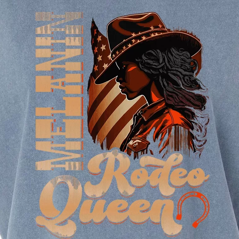 Melanin Rodeo Queen Countrygirl Africanamerican Cowgirl Garment-Dyed Women's Muscle Tee