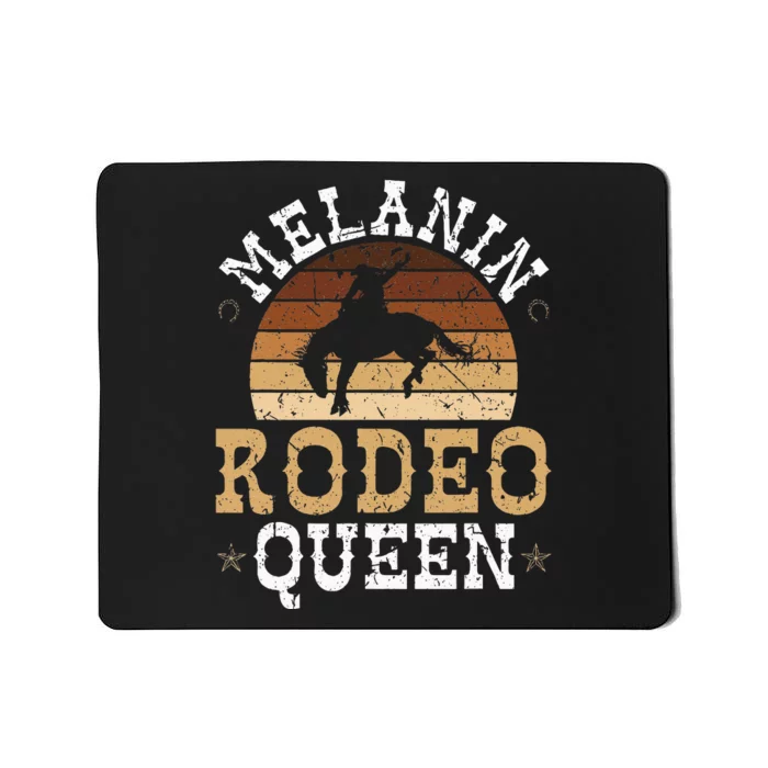 Melanin Rodeo Queen Bronc Riding African American Cowgirl Mousepad