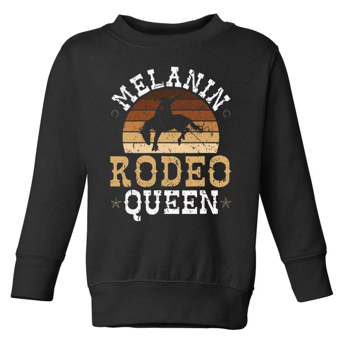 Melanin Rodeo Queen Bronc Riding African American Cowgirl Toddler Sweatshirt