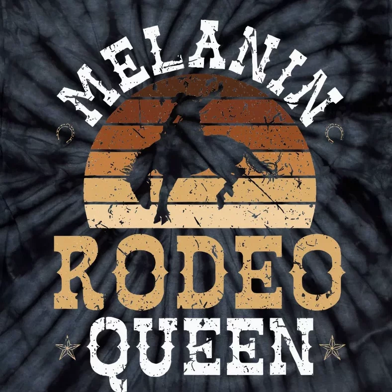 Melanin Rodeo Queen Bronc Riding African American Cowgirl Tie-Dye T-Shirt