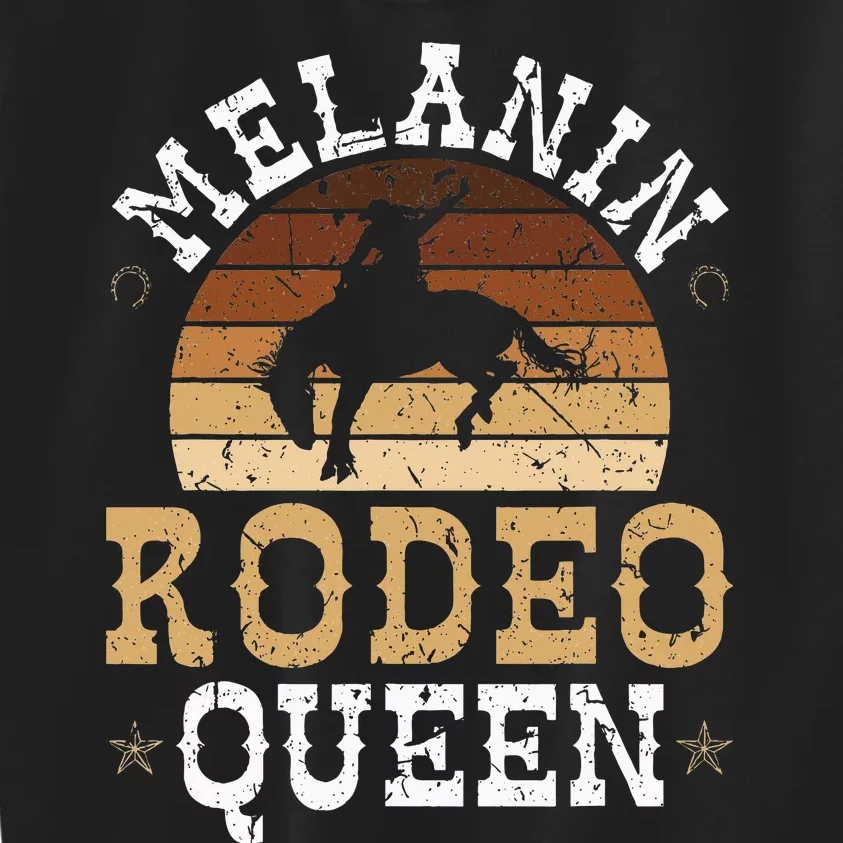 Melanin Rodeo Queen Bronc Riding African American Cowgirl Kids Sweatshirt